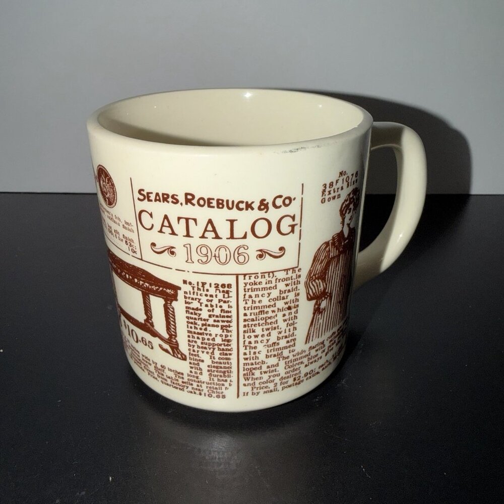 Sears Roebuck Co Catalog 1906‎ USA Beige Coffee Mug Cup Vintage